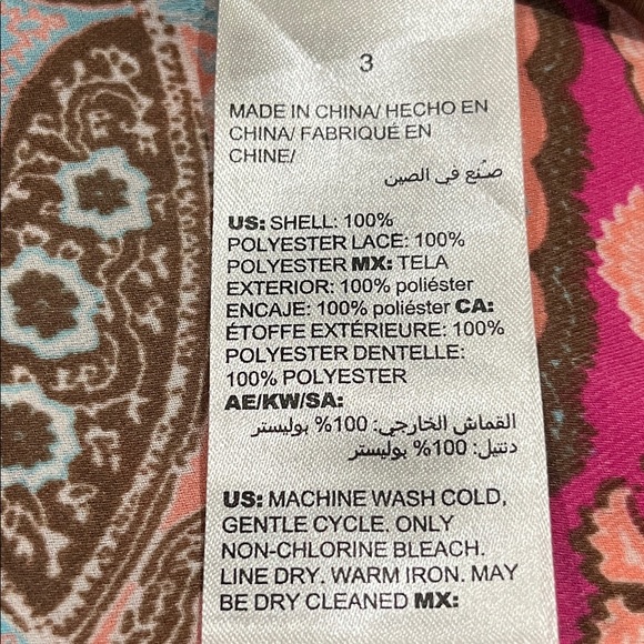 CHICOs 3/4 SLEEVES SAFARI CHIC Bohemian Crochet Detail Top/ BLOUSE WOMEN SIZE XL - Picture 10 of 10